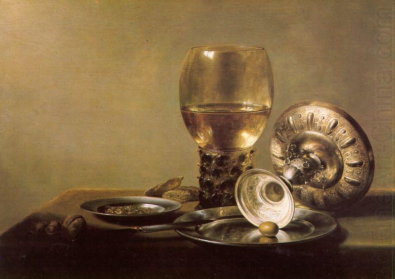 Still Life with Wine Glass and Silver Bowl, Pieter Claesz